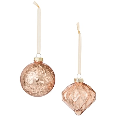 Mixed Glass Ornaments 4 Pack - Mercury Ivory