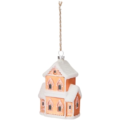 Glass Gingerbread House Ornament