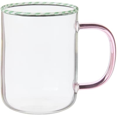 Life at Home Swirl Rim Glass Mug - Green and White Swirl 1 ea, $8.00/1ea