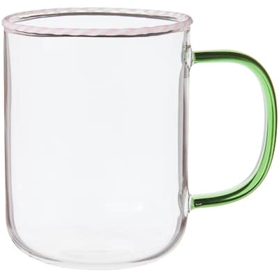 Life at Home Swirl Rim Glass Mug - Pink and White Swirl 1 ea, $8.00/1ea