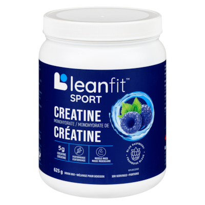 LeanFit Monohydrate de créatine mélange pour boisson framboise bleue 625 g, 8,80 $/100g