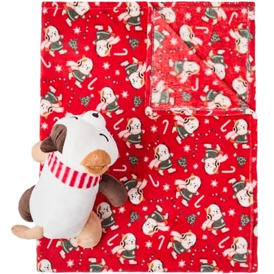 Ensemble 2 pièces avec peluche et couverture pour enfants&nbsp;– chat