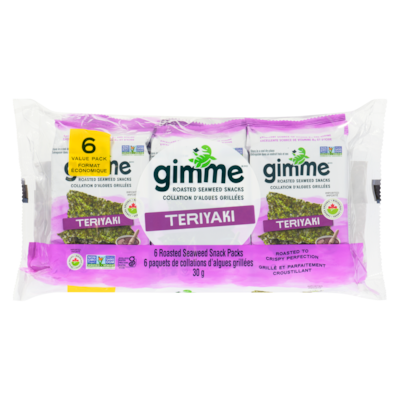 GimMe Collation d'algues grillées teriyaki format économique 5 g, 179,80 $/100g