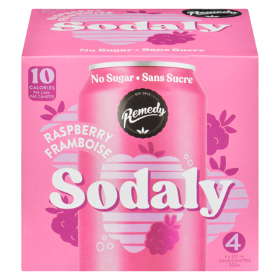 Remedy Boisson pétillante framboise, paquet de 4 4x355.0 ml, 0,49 $/100ml