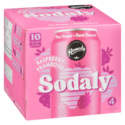 Boisson pétillante framboise, paquet de 4