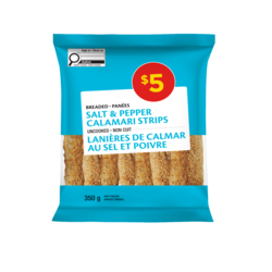 null Breaded Salt & Pepper Calamari Strips Uncooked 350 g, $1.43/100g