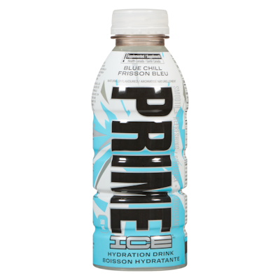 Prime Hydration Boisson hydratante frisson bleu 500 ml, 0,66 $/100ml