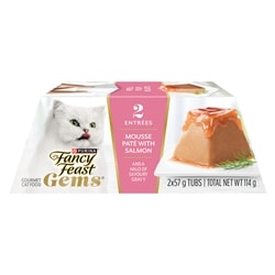 Purina Fancy Feast Gems Wet Cat Food Mousse Paté with Salmon 2 Count 114 g, $2.19/100g