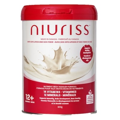 Niuriss Toddler Formula – Made in Canada* with OPO lipids, GOS fiber & Canadian Milk – 12-36 months 900 g, $3.44/100g