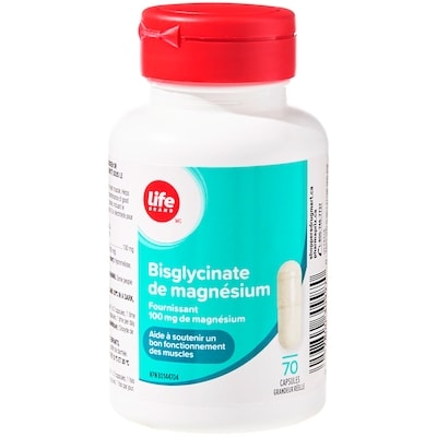 Life Bisglycinate de magnésium 100 mg, 70 capsules 70 ea, 0,09 $/1ch