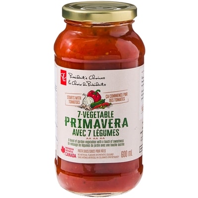 President's Choice 7-Vegetable Primavera Pasta Sauce 600 ml, $0.83/100ml