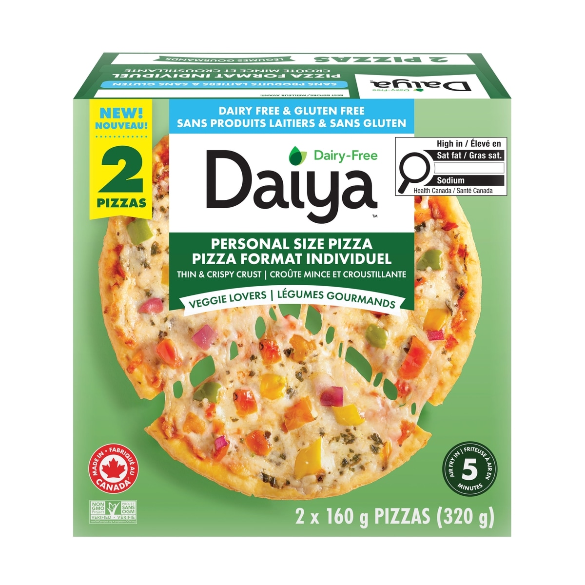 Daiya Dairy Free Gluten Free Veggie Lovers Personal Size Pizza