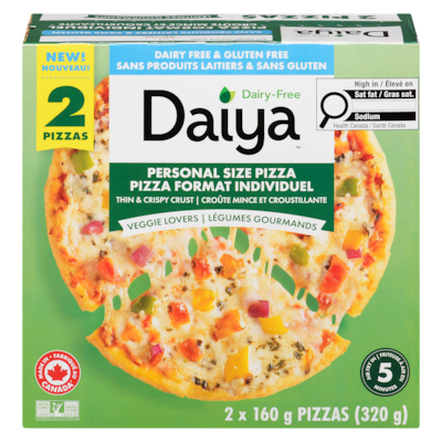 Daiya Pizza format individuel légumes gourmands 2 ea, 5,75 $/1ch