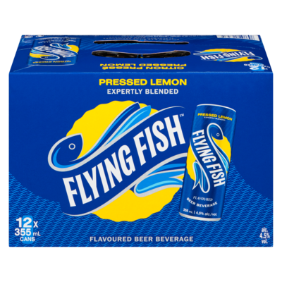 Flying Fish Flavoured Beer Beverage Pressed Lemon (ID required at pick-up) 12x355.0 ml, $0.59/100ml