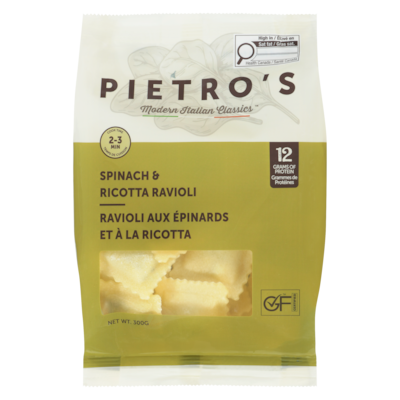 PIETRO'S Raviolis aux épinards et à la ricotta sans gluten 300 g, 3,83 $/100g