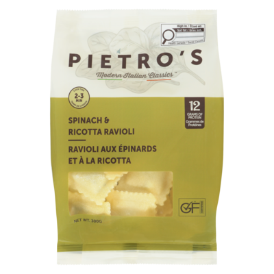 PIETRO'S Raviolis aux épinards et à la ricotta sans gluten 300 g, 3,83 $/100g