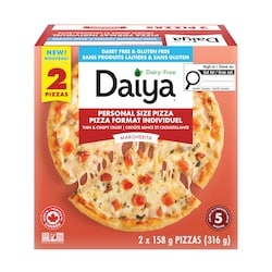 Daiya Pizza mince et croustillante sans produits laitiers, Margherita classique (paquet de 2) 2 ea, 5,00 $/1ch