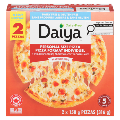 Daiya Pizza format individuel margherita 2 ea, 5,75 $/1ch