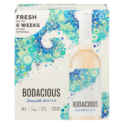 Bodacious Smooth White (ID required at pick-up) 4 l, $1.24/100ml