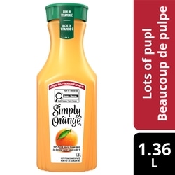 Simply Jus d'orange avec beaucoup de pulpe Jus bouteille 1.36 l, 0,37 $/100ml