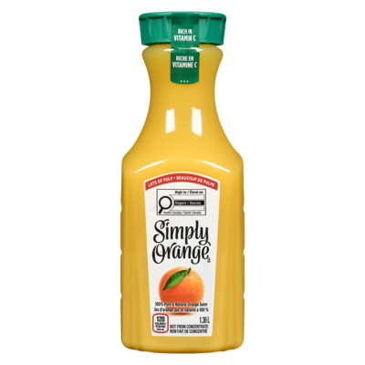 Simply Jus d'orange pur et naturel à 100 % beaucoup de pulpe 1.36 l, 0,48 $/100ml