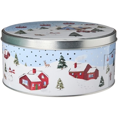 Life at Home Grande boîte ronde en métal – sur les pentes 1 ea, 5,00 $/1ch