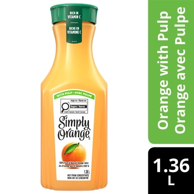 Simply Jus d'orange avec pulpe Jus bouteille 1.36 l, 0,59 $/100ml