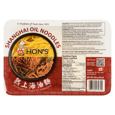 Hon's Nouilles à l'huile de shanghai 454 g, 1,10 $/100g
