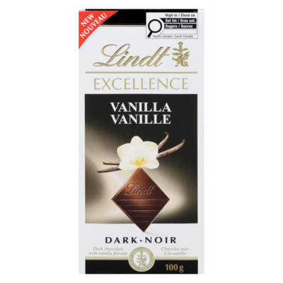 Lindt Chocolat noir à la vanille 100 g, 6,49 $/100g