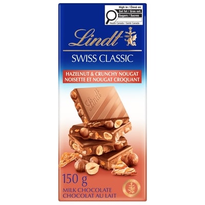 Lindt SWISS CLASSIC Milk Chocolate Hazelnut Crunchy Nougat Bar 150 g, $4.66/100g
