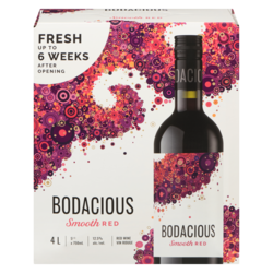 Bodacious Smooth Red (ID required at pick-up) 4 l, $1.24/100ml