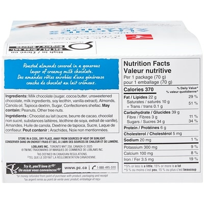Amandes enrobées de chocolat au lait