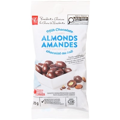 Amandes enrobées de chocolat au lait