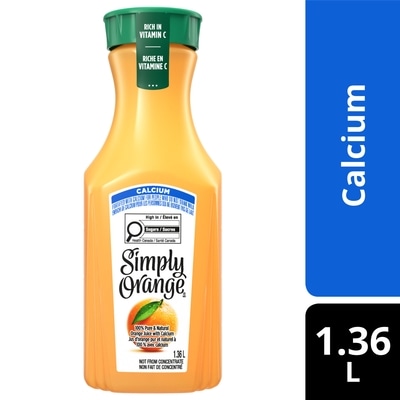Simply Jus d'orange avec calcium Jus bouteille 1.36 l, 0,43 $/100ml