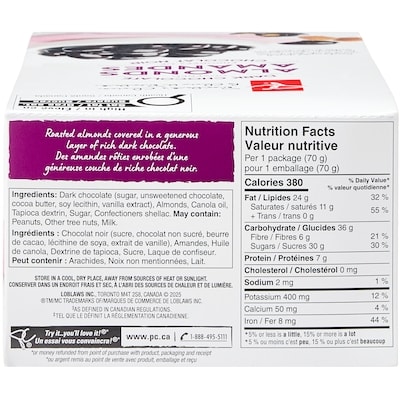 Amandes enrobées de chocolat noir