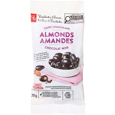 Amandes enrobées de chocolat noir