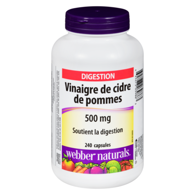 Webber Naturals Vinaigre de cidre de pommes 500 mg 240 ea, 0,07 $/1ch