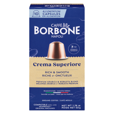 Caffe Borbone Capsules de café en aluminium crema superiore, paquet de 10 10 ea, 0,95 $/1ch