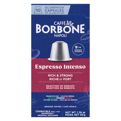 Aluminum Coffee Capsules, Espresso Intenso, 10 Pack