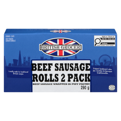 British Grocer Beef Sausage Rolls 2x140.0 g, $3.21/100g