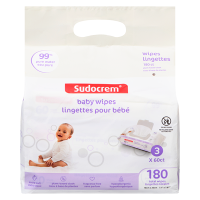 Sudocrem Lingettes pour bébés 180 ea, 0,07 $/1ch