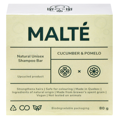 MALTE Natural Unisex Shampoo Bar Cucumber & Pomelo 80 g, $16.24/100g