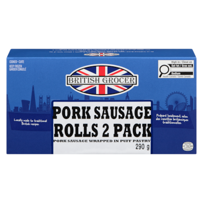 British Grocer Pork Sausage Rolls 2x140.0 g, $3.21/100g