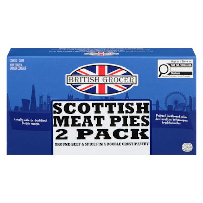 British Grocer Scottish Meat Pies 2x140.0 g, $3.57/100g
