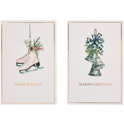 Holiday Cards 14 Pack - Skates and Bells