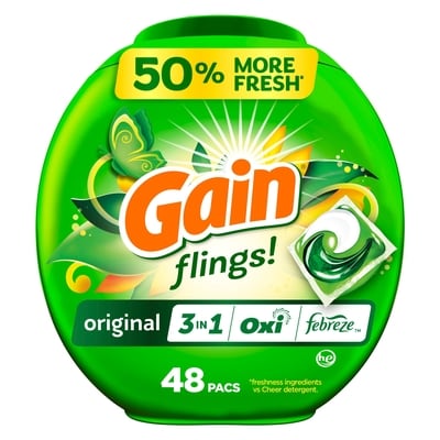 Gain Flings, 48 Ct, Original Scent 48 ea, $0.37/1ea