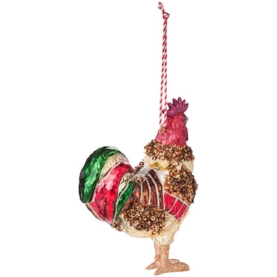 Ornement en verre en forme de coq