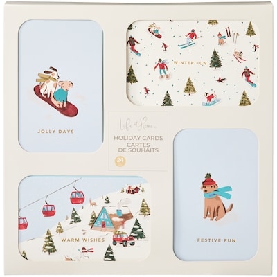 Life at Home Pinwheel Assorted Holiday Cards 24 Pack - Hit the Slopes 24 ea, $0.60/1ea
