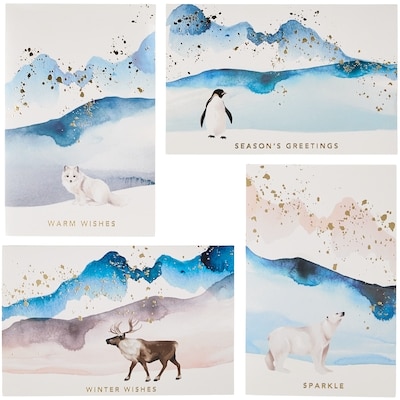 Assortiment de 24&nbsp;cartes de souhaits – animaux de l’Arctique