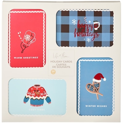 Life at Home Pinwheel Assorted Holiday Cards 24 Pack - Cozy Canada 24 ea, $0.60/1ea
